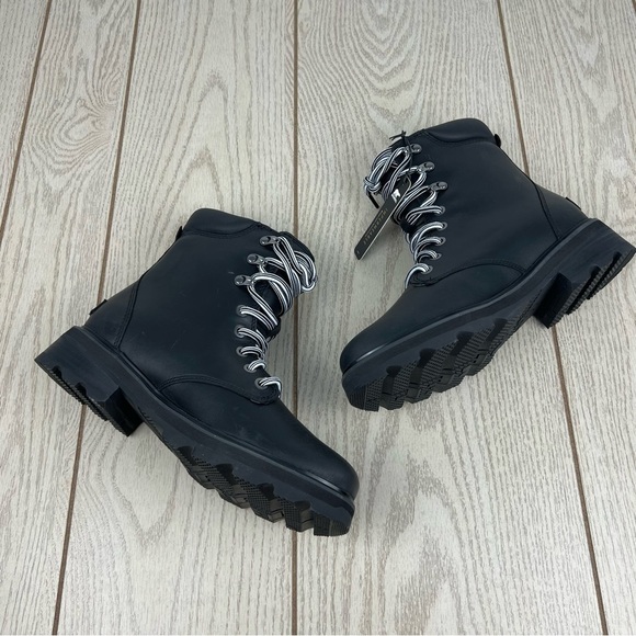 Sorel Women's Lennox Leather Lace-Up STKD WP Boots US8.5 Black / Sea Salt $190 - Picture 5 of 12